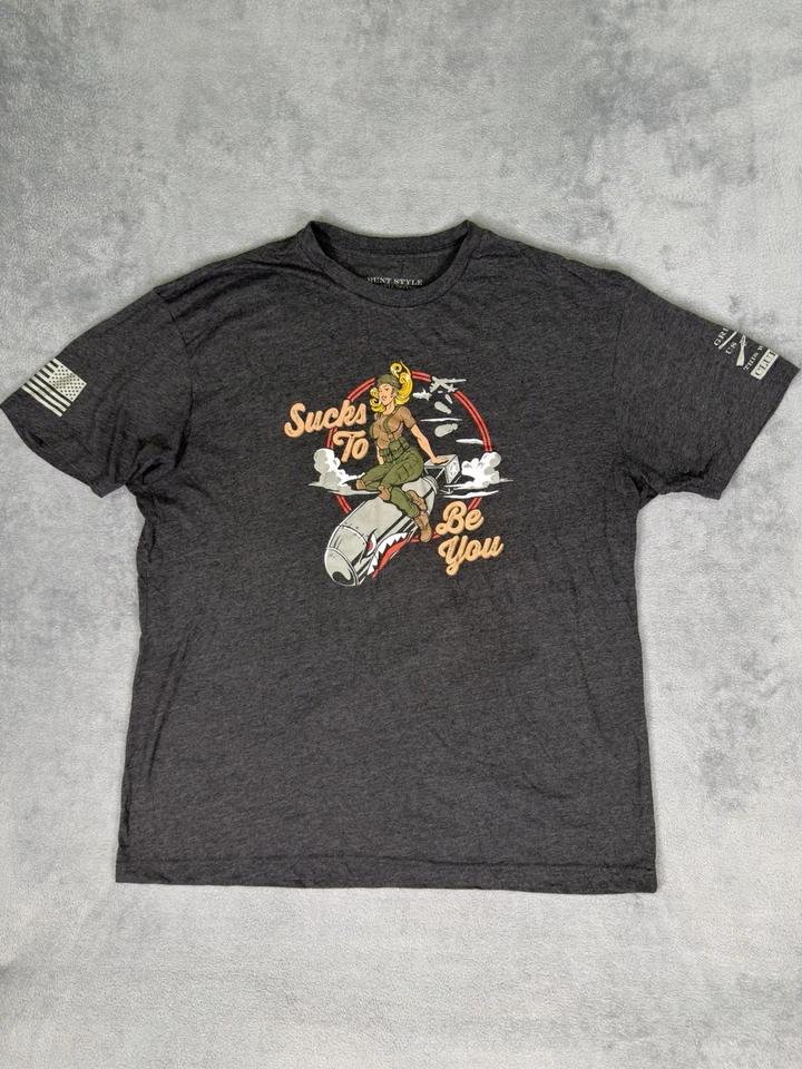 Camiseta Estilo Grunt XXL Gris Hombres Estampado Gráfico Freedom Sucks To Be You Spell Out Foto 1 de 4