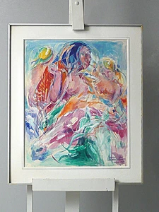 Porträt Frau Frauen Aquarell Artero Baez  1989 - Picture 1 of 5