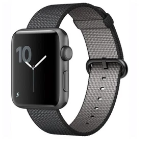 Apple Watch Band Tkany nylon Czarny 42mm NOWY 316L space grey stal nierdzewna - Zdjęcie 1 z 8
