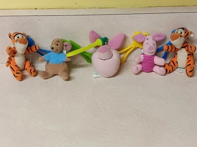 VTG Disney Winnie the Pooh Friends & The Tigger Movie Plush Backpack Clips Lot 5 - Image 1 of 3