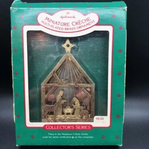 Hallmark Keepsake Ornament Miniature Creche #3 Nativity Manger Jesus QX4819 1987 - Imagen 1 de 9