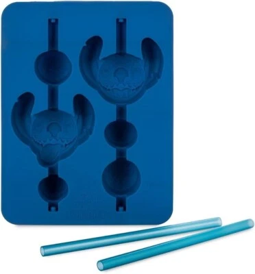 Disney Store Azul Silicona Plástico Flexible Lilo Stitch Molde de Hielo Bandeja Juego de Pajitas Foto 1 de 2