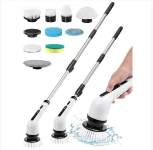 9 IN 1 Electric Spin Scrubber Cordless Cleaning Brush Bathroom Rotating Scrubber - Picture 1 of 7