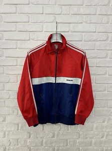 Vintage 80s Men's Adidas Track Jacket Top West Germany Red Navy Size S-M - Picture 1 of 9