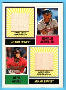 Ronald Acuna Jr & Ozzie Albies 2025 Heritage Dual MLB Collection Relic SP Braves - Foto 1 di 2