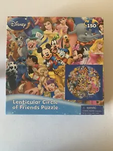 Disney Lenticular Circle of Friends 150 Piece Jigsaw Puzzle 18” Diameter NEW - Picture 1 of 3