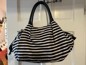 Kate Spade Large Striped Stevie Nylon Diaper Bag With Changing Pad - Picture 1 of 7