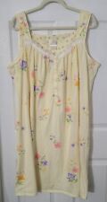 Womens Plus Yellow Floral Sleeveless Nightgown Secret Treasures 3X Lace Cotton