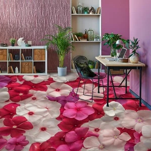 3D Pink Petals 33RAIN70 Floor WallPaper Murals Wall Print Decal AJ Honey - Picture 1 of 5