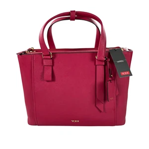 Tumi varek LARGE CARRYALL Laptop Park Tote Bag Saffiano Leather Raspberry $595 - Picture 1 of 15