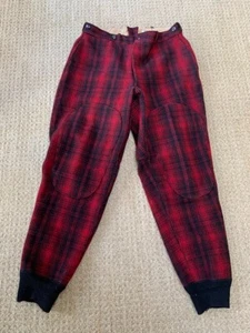 VTG WOOLRICH MENS MACKINAW PLAID WOOL DOUBLE KNEE HUNTING FIELD PANTS 34 X 32 - Picture 1 of 9