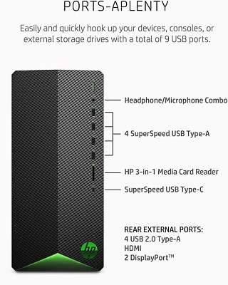 HP TG01-2003W Pavilion Ryzen 5 5600G 3.9GHz AMD Radeon RX 5500 4GB 8GB RAM 256GB - Image 1 of 2