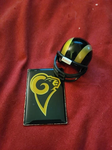 NFL ST LOUIS RAMS SUPER BOWL  RIDDELL MICRO MINI HELMET & Magnet Cover