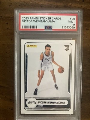 2023-24 Panini Sticker Cards Victor Wembanyama Rookie #96 Spurs RC PSA 9 Mint - Image 1 of 2