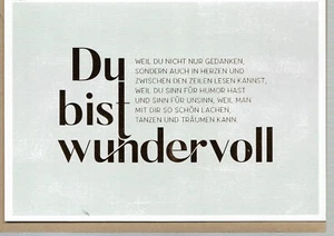 Grafik Werkstatt Grusskarte inkl. Umschlag - Du bist wundervoll - Bild 1 von 1