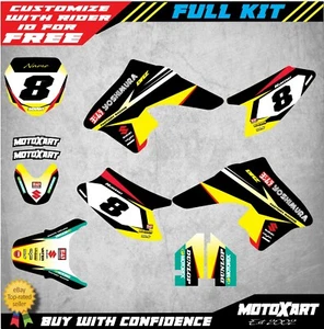 Custom Graphic Kit to fit Suzuki DRZ 70 - 2009 / 2020 FIRE style stickers - Picture 1 of 2