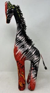 Decorative Colorful Fabric Giraffe Uganda Made ? 14” Multicolor Plush - Picture 1 of 12