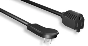 16AWG Low Profile Angled NEMA 5-15P to NEMA 5-15R Power Cord Extension UL cUL - Picture 1 of 4
