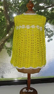 Hecho a mano Amarillo de Pascua Niñas Amarillo Sin mangas Suéter Talla 6-18 Meses - Imagen 1 de 7
