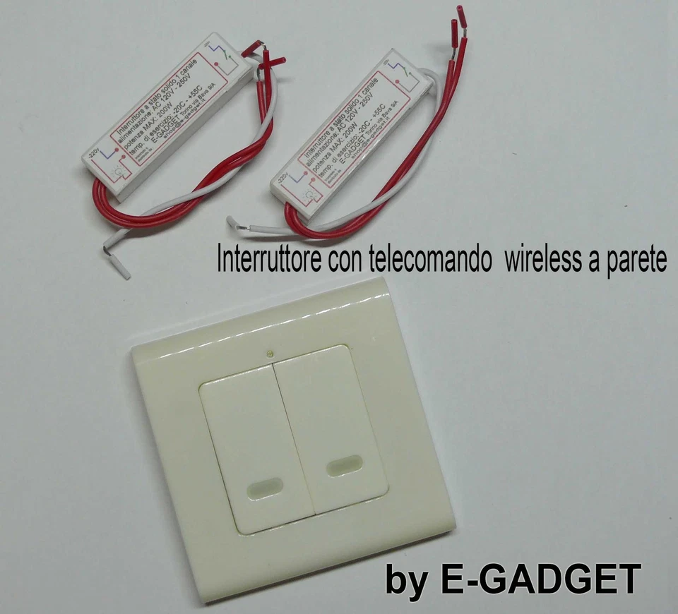 DUE MINI INTERRUTTORE A UNO CANALE TELECOMANDO WIRELESS 2 switch remote  - Immagine 1 di 1