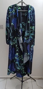 Joanna Hope Floral Satin Wrap Summer Cocktail Party Dress, Size UK 18 - Picture 1 of 11
