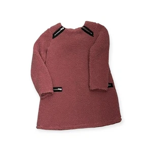 Pippa & Julie rosa Sherpa Pullover Kleid Mädchen 6 Teddy Langarm gefüttert Reißverschluss - Bild 1 von 6