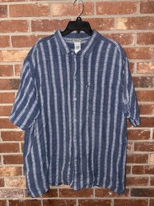 Camicia The North Face serie A5 uomo XL blu righe manica corta cotone/rayon - Foto 1 di 3