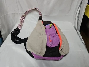 Kavu Rope Sling Bag Backpack Pink Neon Tan Purple Multicolor GUC - Picture 1 of 7