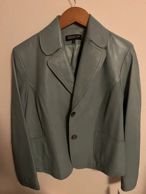 Chaqueta Jones New York C. Verde Salvia 100% Cuero Genuino Mujer Pequeña Grande Foto 1 de 4