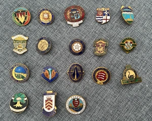 Vintage Bowling Bowls Enamel Club Pin Badges Job Lot Bundle x 18 - Picture 1 of 4