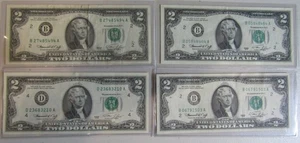 $2 Two Dollar Bills  Lot of 4 (Series 1976) - Picture 1 of 2