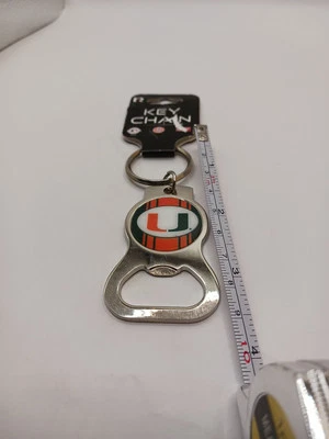 Металлическое кольцо для ключей Miami Hurricanes NCAA 3,5 дюйма открывалка для бутылок Rico  - Изображение 1 из 3