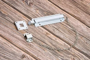 Federbelasteter Sicherheitskettenriegel Schwerlast 8" Tor Garagentorschloss - Bild 1 von 8