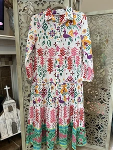 Maxi Camisa Vestido Zara Mujer Pavo Real En Niveles Colorido Blogger Favorito Talla Pequeña - Imagen 1 de 10