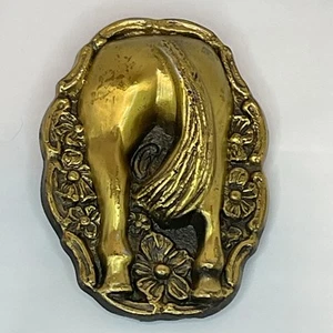 Horses “behind” Brass Belt Buckle. Humor Funny Butt. - Picture 1 of 3
