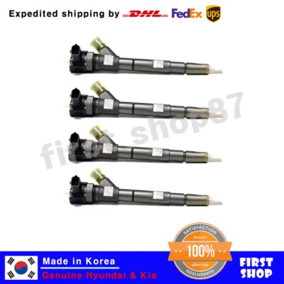 NEW 33800-4A360 Bosch CRDI Diesel Fuel Injector 4PCS Set for Hyundai Porter 2 - Image 1 of 2
