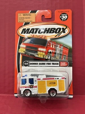 Matchbox Flame Eaters Series Dennis Sabre Fire Truck #30 of 75 White - Image 1 of 4