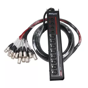 Roxtone 8x4 Channel XLR Stage Box Snake Cable - 10 Meters (32.8 ft.) - Picture 1 of 5