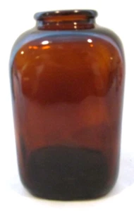 Antigua botella de tabaco de finales de 1800 naranja ámbar - Imagen 1 de 5