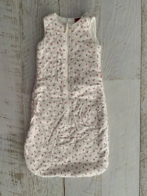 Baby's Pure Baby sz 3-6 mth White ORGANIC COTTON Sleeveless Sleeping Bag VGC - image 1 of 2