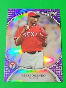 Alexi Ogando 2011 Bowman refractor púrpura esterlina 6/10, #37, Texas Rangers - Imagen 1 de 6