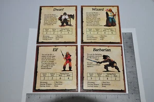 4x Carte Eroe per Hero Quest Milton Bradley 1990 RPG 4101 - Foto 1 di 6