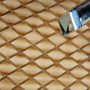 Herramienta de estampado de cuero - Sello geométrico de diamante estriado - Imagen 1 de 6