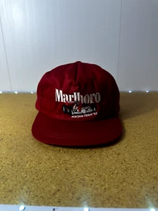 Sombrero a presión vintage Marlboro Racing Team '92 gorra roja de camionero carrera 1992 Indycar - Imagen 1 de 5