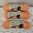 CARON SIMPLY SOFT YARN #2608 COUNTRY PEACH 3 OZ SKEINS 4 PLY LOT OF 3 NEW