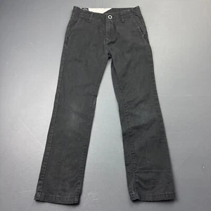 Volcom Faceted Pants Youth Boys 8 Black Cotton Regular Fit Skateboarding Casual - Picture 1 of 12
