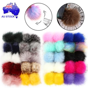 40PCS 10cm DIY Women Faux Fur Pom Poms Ball for Beanie Hats Accessories Hat Bag - Picture 1 of 15