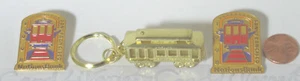 LOT OF 2 NATION'S BANK SAN FRANCISCO PINS & 1 SAN FRANCISCO TROLLEY KEYCHAIN-VG - Picture 1 of 2