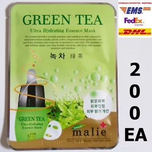200pcs MALIE GREEN TEA Essence Face Mask Packs Sheet 25g Soothing EXPRESS SHIP - Imagen 1 de 6