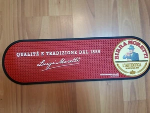 GENUINE BRAND NEW BIRRA MORETTI RUBBER BAR RUNNER MAT 1859 LAGER BEER - Picture 1 of 10